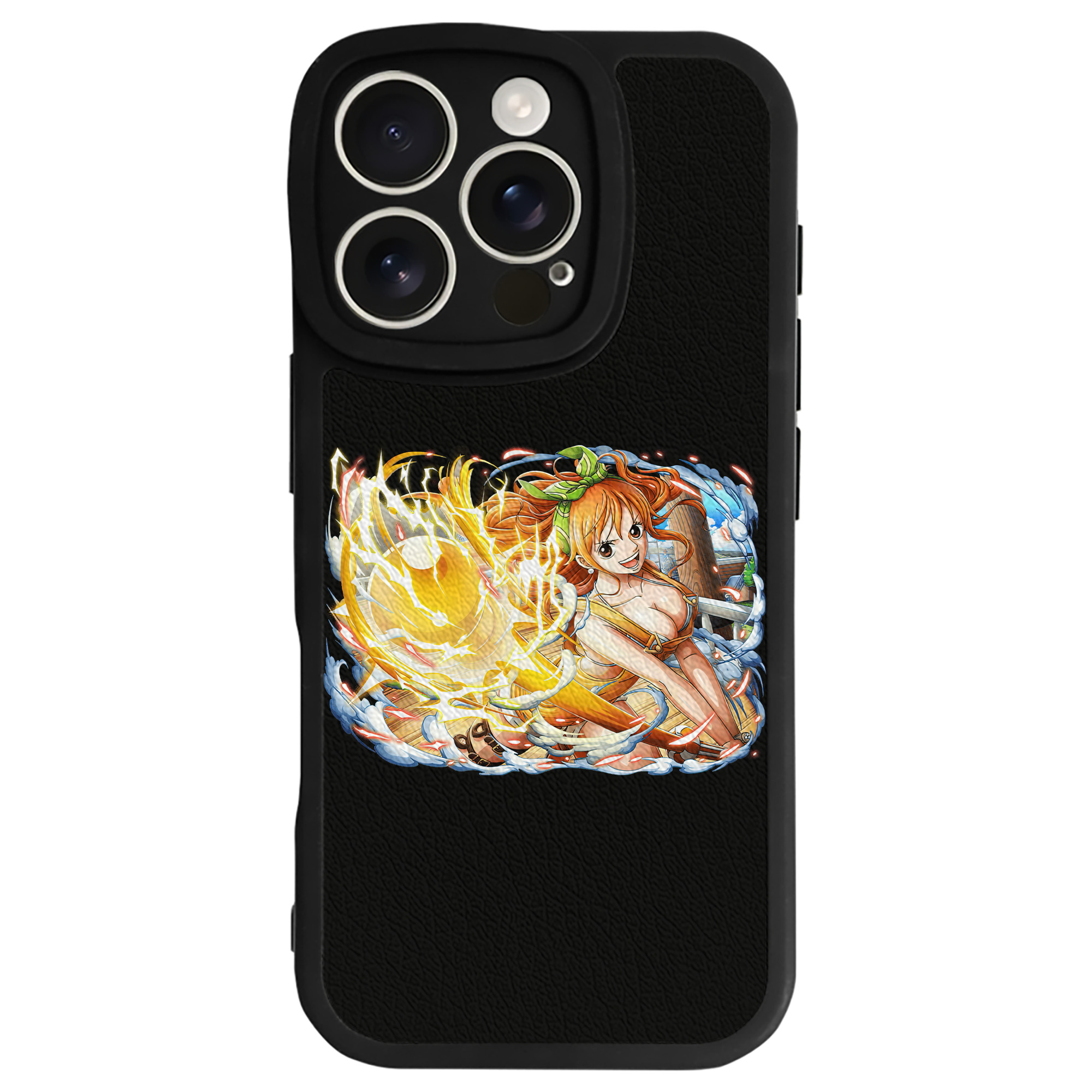 （画像用） ワンピース ナミ ONE PIECE Nami 【iPhone 16シリーズ対応】シリコンスマホケース（レザー調） 材質：シリコン